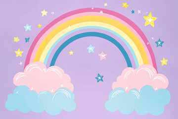 A dreamy, pastel rainbow in fluffy clouds with a magical, ethereal feel. Perfect for whimsical and fantasy-themed visuals.







