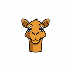 Fototapeta premium Camel Head Clipart. A cartoon illustration of a camel's head and face.