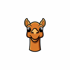 Camel Head Clipart. A cartoon illustration of a camel's head and face.