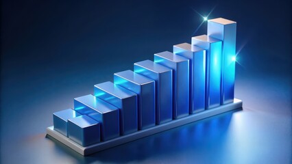 Obraz premium Growth Ascent: Capturing a sleek, illuminated graph illustrating upward momentum, symbolizing progress, and achievement, over a dark background