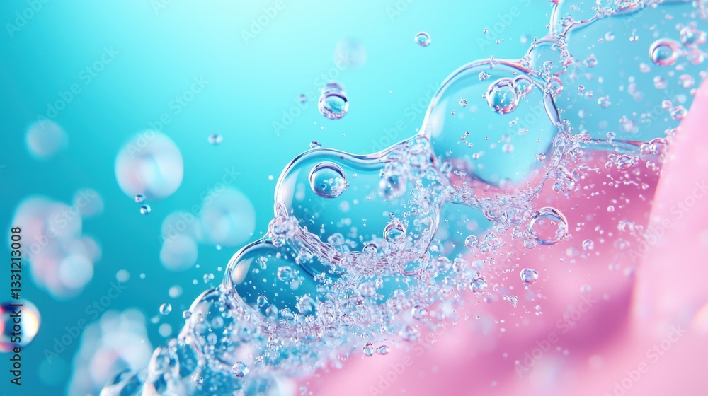 Poster oil bubbles on glass surfaces oil bubbles forming and merging on a glass surface, creating dynamic a
