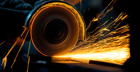 sparks from a grinder