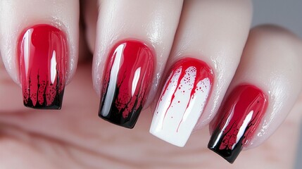 Bloody Nails Art Close-up