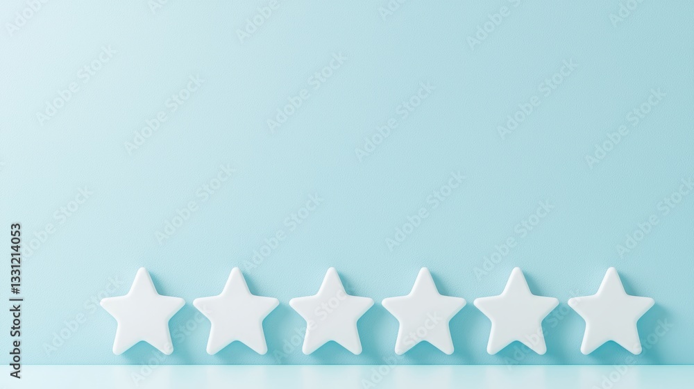Poster product quality a group of products arranged in a row with checkmarks and five stars above each one,