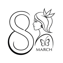 Hand draw International womens day sketch card design