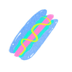 Hotdog pastel 