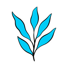 Line Art Leaves Design Illustration