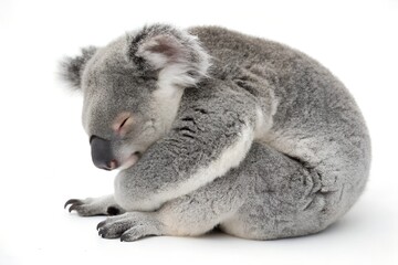 Naklejka premium koala sleeping isolated on white background