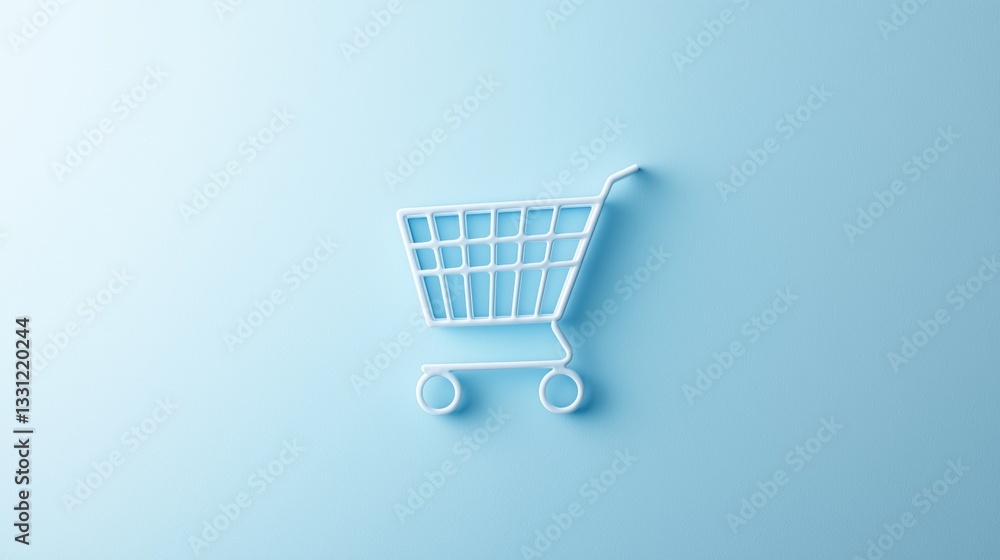 Poster minimalist icons a clean, single line shopping cart icon, ideal for use in mobile apps or website he
