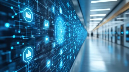 Digital data stream in modern office