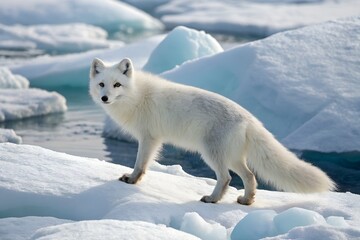 Naklejka premium arctic fox in the snow
