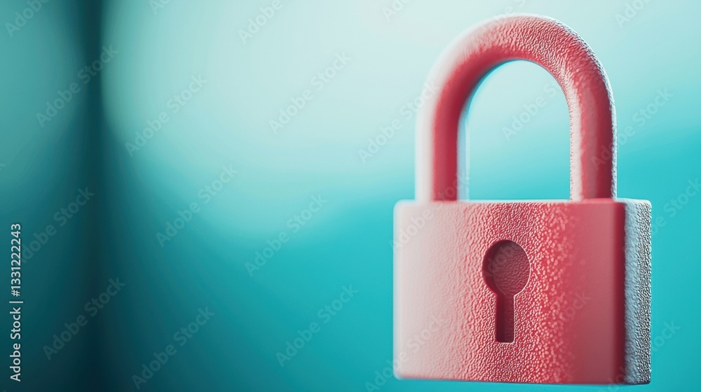 Poster padlock symbols fingerprint scanning a padlock icon, representing biometric authentication and secur