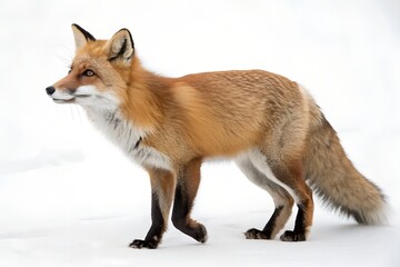 Fototapeta premium red fox vulpes isolated on white background