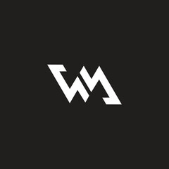 Alphabet letter MW vector minimal trendy logo design template.
