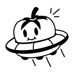 A playful doodle style icon of a tomato 
