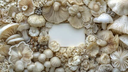 Obraz premium Mushrooms frame blank card