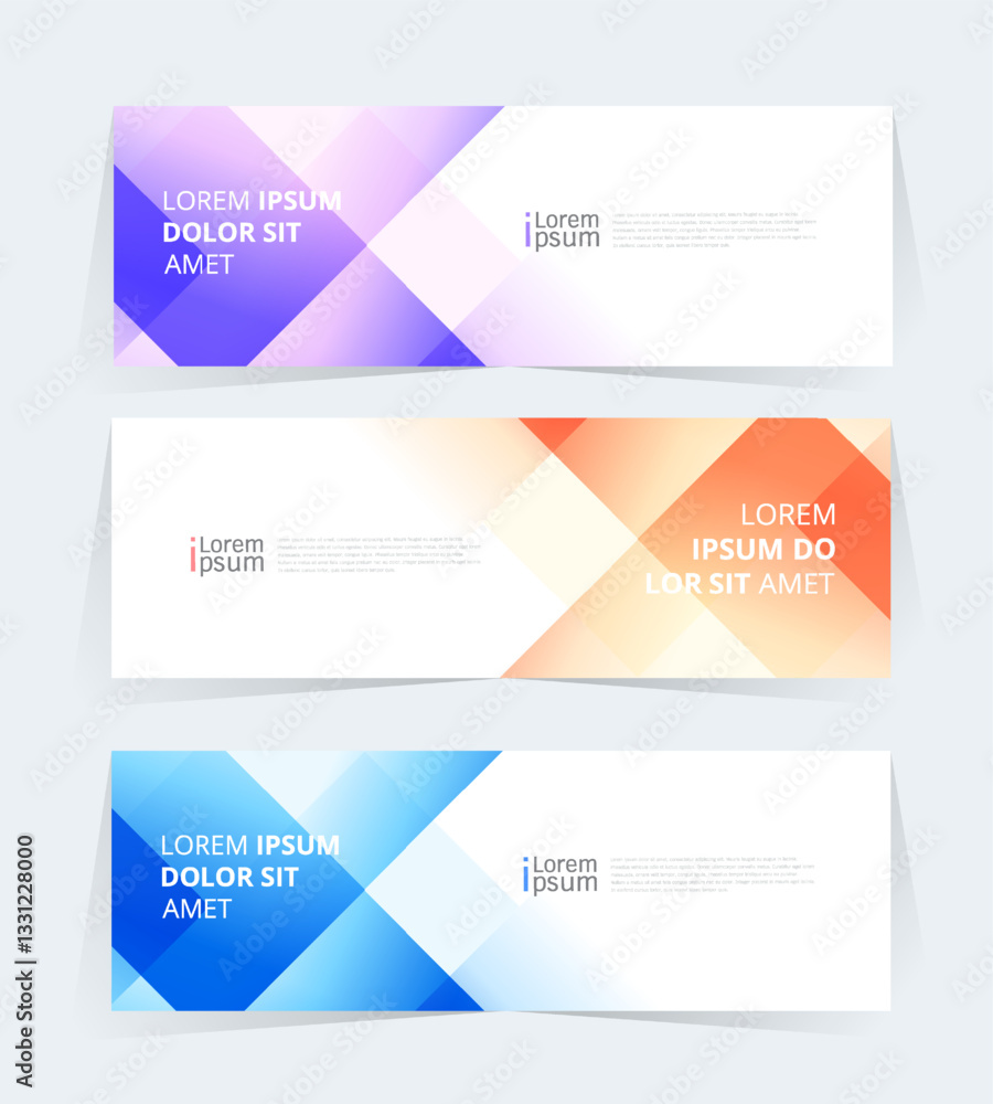Wall mural geometric banner design with vector presentation template.