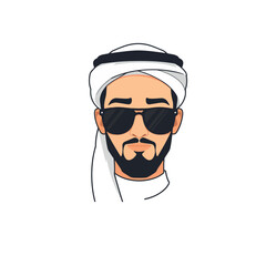 Muslim Man in Traditional Outfit with Sunglasses