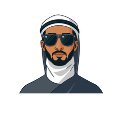 Muslim Man in Traditional Outfit with Sunglasses