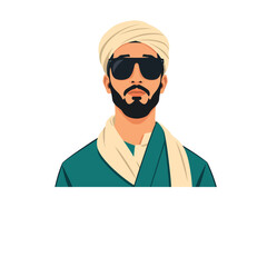Muslim Man in Traditional Outfit with Sunglasses