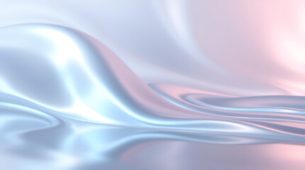  A reflective liquid metal background with smooth, flowing waves in silver, chrome, and iridescent hues. Futuristic and elegant, Created with generative AI.
