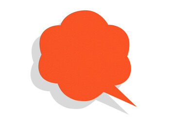 Red paper speech bubbles separated on transparent background