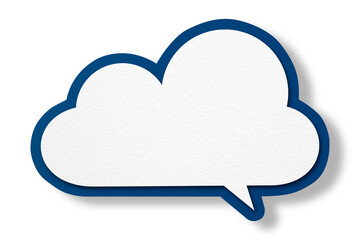 Blue paper speech bubbles isolated on transparent background