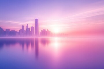 Fototapeta premium Ethereal pastel sky with pink and purple gradient for a serene celestial abstract design.