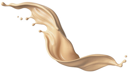 Liquid cosmetic foundation splash.