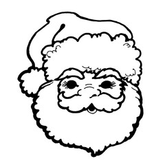Santa Claus Face, Retro Vector Illustration, Scalable