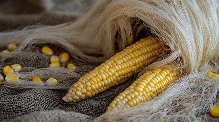 Corn silk and dry corn