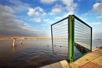 Fototapeta premium A pier in Rust am Neusiedlersee, Austria
