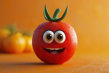 Smiling Tomato Character