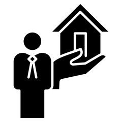 Real Estate Agent icon glyph