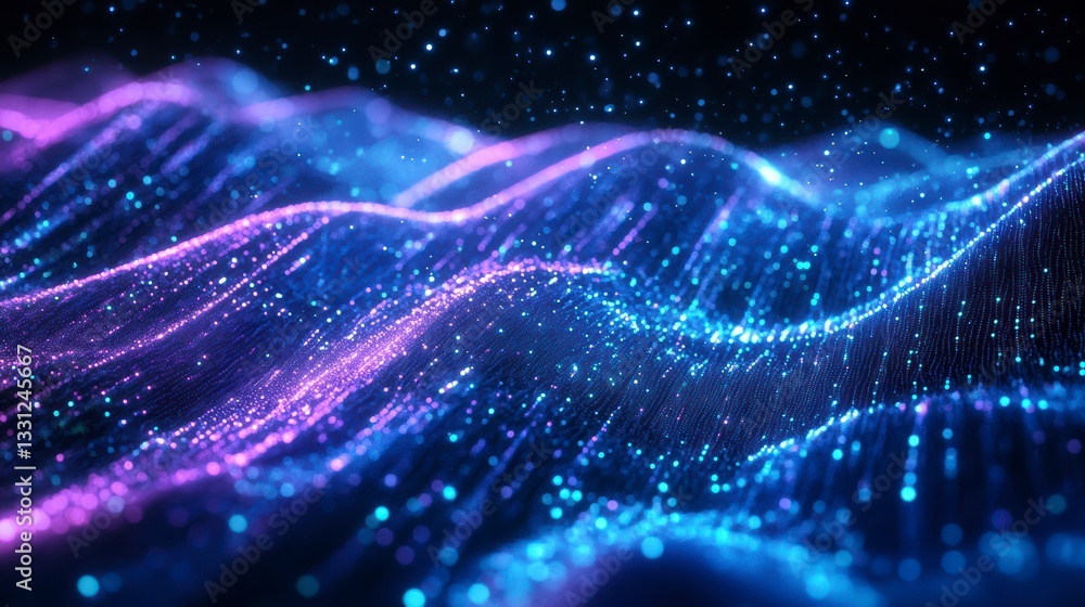 Aufkleber cosmic dance of lights: a vibrant and dynamic composition showcasing a mesmerizing interplay of ligh