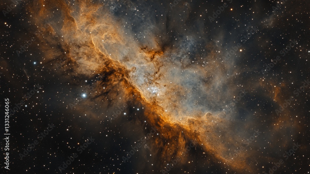 Wall mural galaxy background, with stars and colorful nebula clouds. outer space astronomy image showing an int