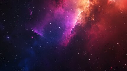 Galaxy Background, with Stars and colorful Nebula Clouds. Outer Space Astronomy image showing an Interstellar Celestial view of the Cosmos 