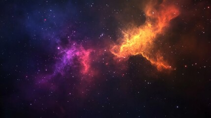 Obraz premium Galaxy Background, with Stars and colorful Nebula Clouds. Outer Space Astronomy image showing an Interstellar Celestial view of the Cosmos 