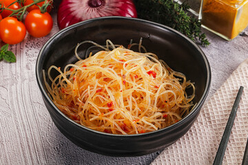 Asian spicy glass noodle salad