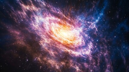 Fototapeta premium Galaxy Background, with Stars and colorful Nebula Clouds. Outer Space Astronomy image showing an Interstellar Celestial view of the Cosmos 