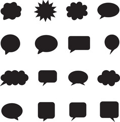 Minimalist empty speech bubbles set 