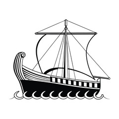vector illustration of a ship