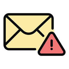 Email spam icon in flat line style representing junk mail phishing and unwanted messages ideal for cybersecurity email filtering and digital communication concepts.