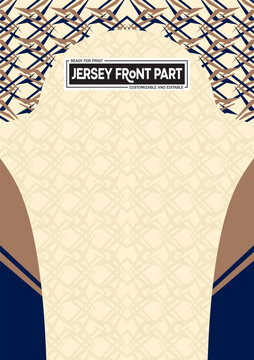Minimalist Beige & Blue Sports Jersey Design &ndash; Customizable & Print-Ready Vector Template