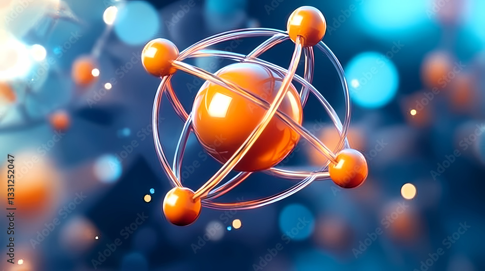 Poster 3d rendering of atomic structure
