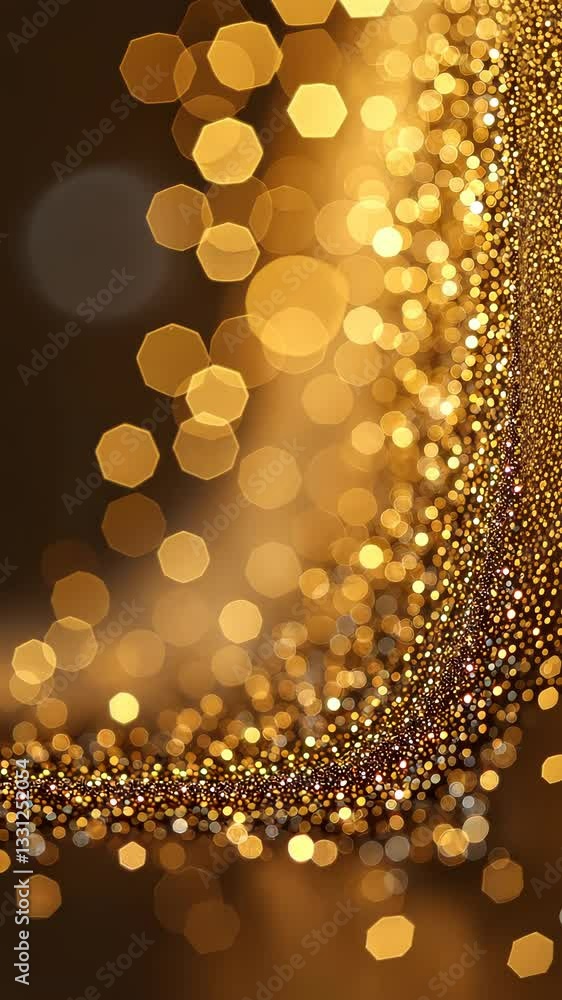 Poster a gold background with a lot of small gold circles. the circles are scattered all over the backgroun
