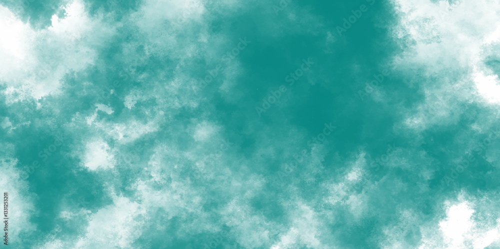 Aufkleber Light Green Water Color Texture Background. Abstract watercolor clouds pattern in green tones. Spring background with place for text.