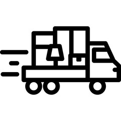 Naklejka premium Moving Service Line Icon