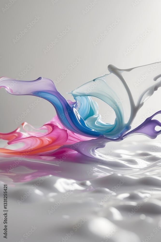 Poster colorful liquid swirls create an abstract display of movement and design in a studio setting