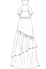 illustrasyon , vector , dress tecnicals drawings ,dress drawings, dress tecicals , rees drawings, trenchcoat drawings, women dress drawings